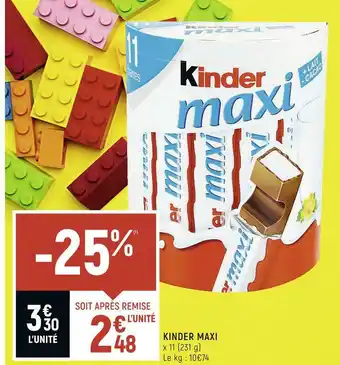 Spar Kinder kinder maxi offre