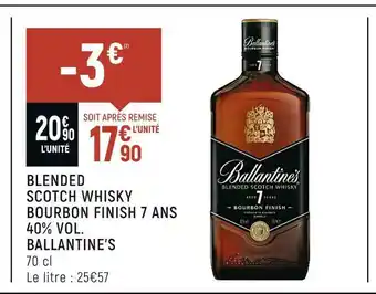 Spar Ballantine’s blended scotch whisky bourbon finish 7 ans 40% vol. offre
