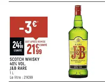 Spar J&b rare scotch whisky 40% vol. offre