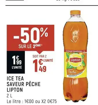 Spar Lipton ice tea saveur pêche offre