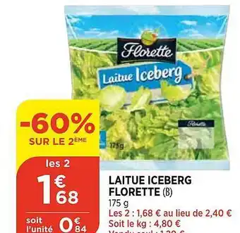 Bi1 Laitue Iceberg Florette offre
