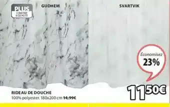 JYSK Rideau De Douche Gudhem, Svartvik offre