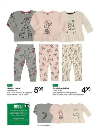 Zeeman Sweat Bébé, Pantalon Bébé offre