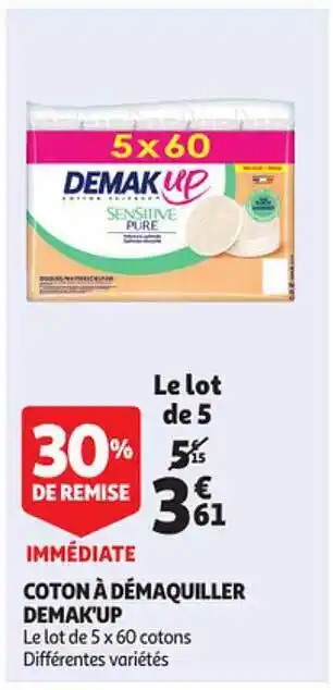 Auchan Coton à Démaquiller Demak'up offre