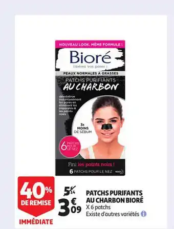 Auchan Patchs Purifiants Au Charbon Bioré offre
