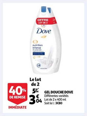 Auchan Gel Douche Dove offre