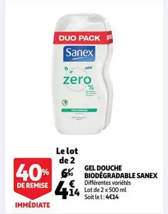 Auchan Gel Douche Biodégradable Sanex offre
