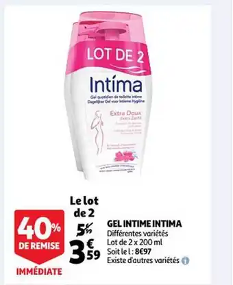 Auchan Gel Intime Intima offre