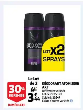 Auchan Déodorant Atomiseur Axe offre