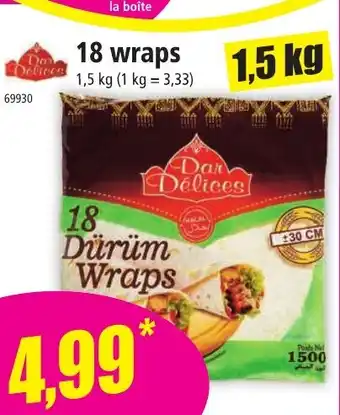 Norma DAR DELICES 18 wraps offre