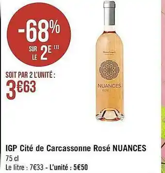 Casino Supermarchés Igp Cité De Carcassonne Rosé Nuances offre