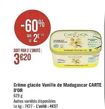 Crème Glacée Vanille De Madagascar Carte D'or