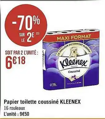 Casino Supermarchés Papier Toilette Coussiné Kleenex offre