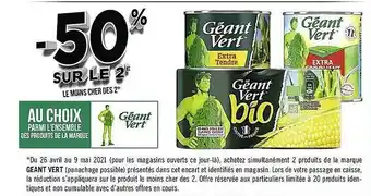 Casino Supermarchés Produits De La Marque Géant Vert offre