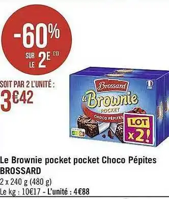 Le Brownie Pocket Pocket Choco Pépites Brossard