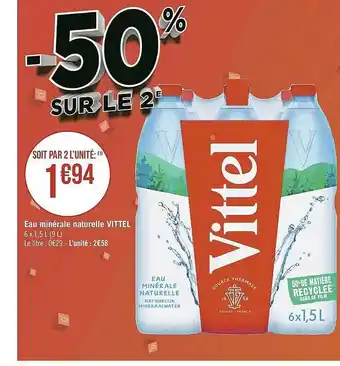 Géant Casino Eau Minérale Naturelle Vittel offre