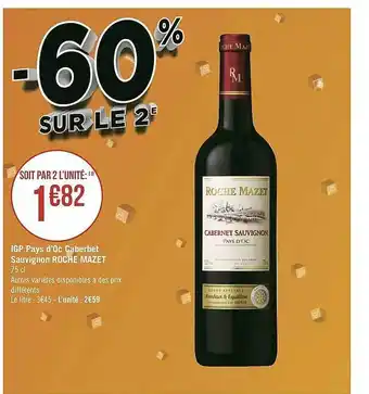 Igp Pays D'oc Cabernet Sauvignon Roche Mazet