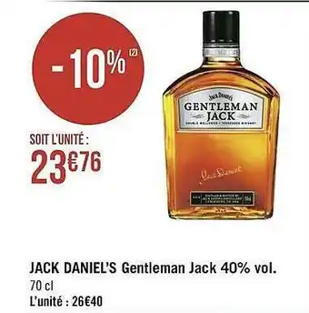 Géant Casino Jack Daniel's Gentleman Jack 40% Vol. offre