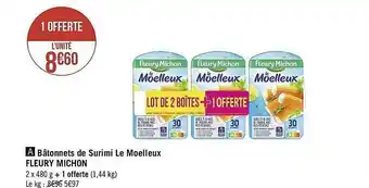 Géant Casino Bâtonnets De Surimi Le Moelleux Fleury Michon offre