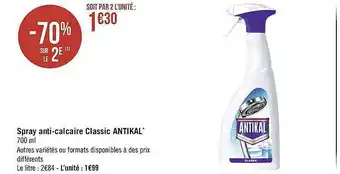 Géant Casino Spray Anti-calcaire Classic Antikal offre