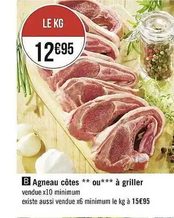 Géant Casino Agneau Côtes Ou à Griller offre