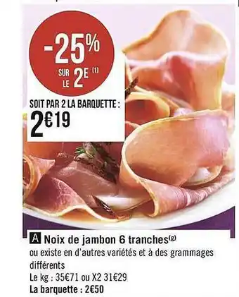 Géant Casino Noix De Jambon 6 Tranches offre