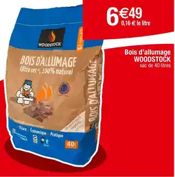 Carrefour WOODSTOCK Bois d'allumage offre