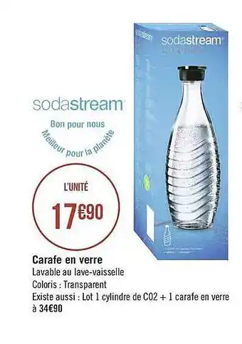 Géant Casino Carafe En Verre Sodastreal offre