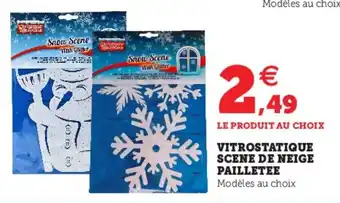 Hyper U Vitrostatique scene de neige pailletee offre