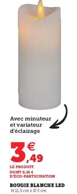 Hyper U Bougie blanche led offre