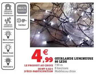 Hyper U Guirlande lumineuse 80 leds offre