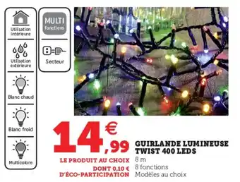 Hyper U Guirlande lumineuse twist 400 leds offre