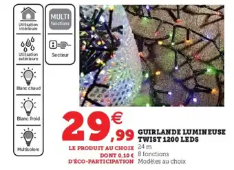 Hyper U Guirlande lumineuse twist 1200 leds offre
