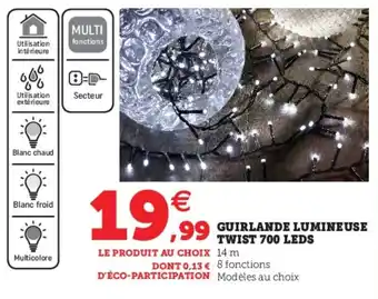 Hyper U Guirlande lumineuse twist 700 leds offre