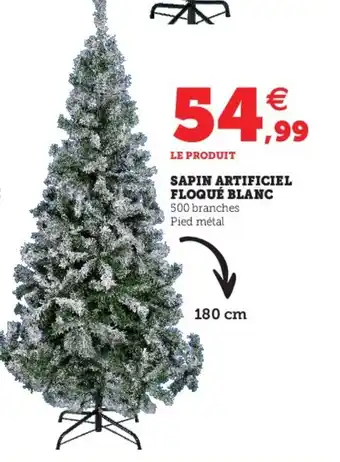 Hyper U Sapin artificiel floque blanc offre