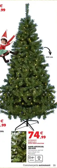 Hyper U Sapin artificiel 180 leds offre