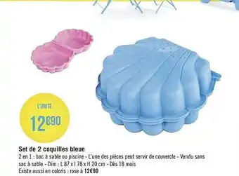 Géant Casino Set De 2 Coquilles Bleue offre