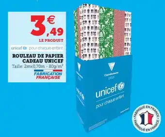 Hyper U Rouleau de papier cadeau unicef offre