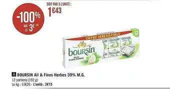 Boursin Ail & Fines Herbes 39% M.g.