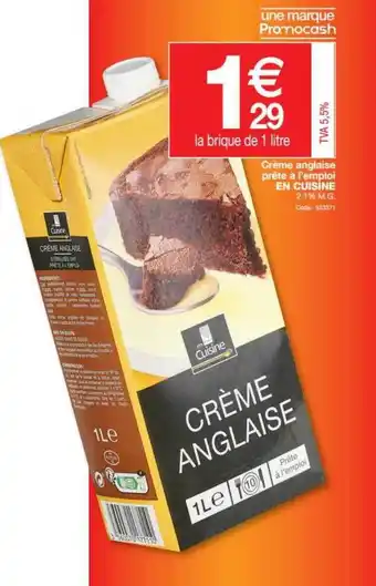 Promocash Crème Anglaise Prête à L'emploi En Cuisine offre