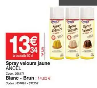 Promocash Spray Velours Jaune Ancel offre