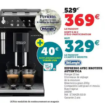 Expresso avec broyeur autentica