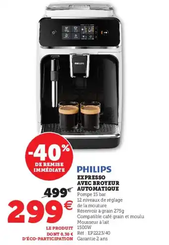 Hyper U Expresso avec broyeur automatique offre