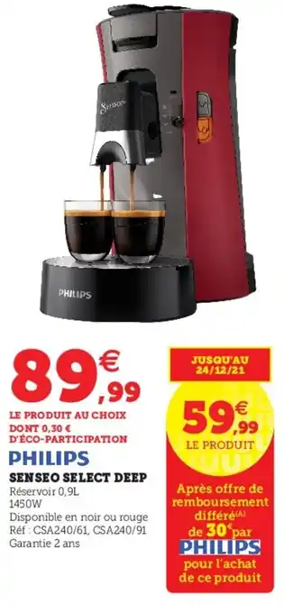 Hyper U Senseo select deep offre