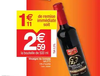 Promocash Vinaigre De Tomate Mutti offre