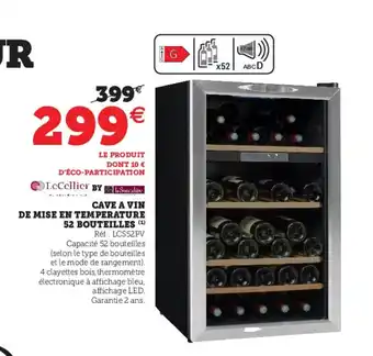 Cave a vin de mise en temperature