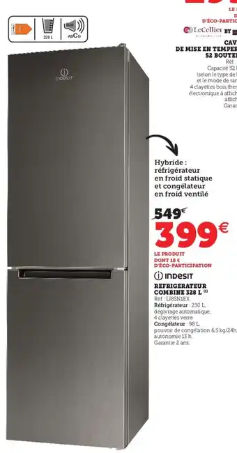 Hyper U Refrigerateur combine 328 L offre