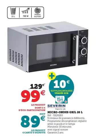 Micro-ondes gril 20 L