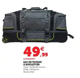 Hyper U Sac de voyage à roulettes offre