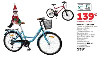 Hyper U Velo fille 24" city offre